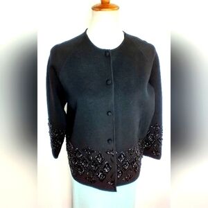 VINTAGE MARCO POLO BEADED BOX CARDIGAN